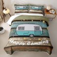 thumbnail image 2 of Castle Fairy Rustic Camper Quilt Full,Starry Night Full Bedspread Sets for Bedroom,Teal and Brown, 2 of 7