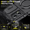 thumbnail image 2 of Allytechgroup for MOTO G pure Case, Military Grade Shockproof Bumper Rugged Rotating Stand Ring Holder Anti-Scratch Magnetic Cover Compatible with Car Mount Case, Black, 2 of 10