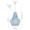 thumbnail image 3 of SAFAVIEH Elanie 5-Light LED Blue Wood Pendant Light with Shade, 3 of 8