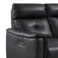 thumbnail image 2 of Gala Pewter Top Grain Leather Power Recliner Loveseat with USB, 2 of 10