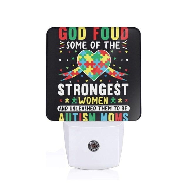 Balery I Love With Autism Luz Nocturna LED con Sensor Automático, Enchufe con Sensor Crepuscular, Luz Suave de 0.5W para Dormitorio, Pasillo, Baño-US