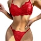 thumbnail image 1 of Traje De Ropa Interior Sexy Con Perspectiva De Tirantes De Encaje De 2 Piezas - Rojo, 1 of 6