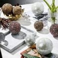 thumbnail image 3 of Juego de bolas esféricas de mosaico para centros de mesa, cuencos de 3,15 pulgadas, globo orbe de vidrio craquelado para Plata blanca 3pcs, 3 of 9