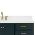 thumbnail image 4 of ARIEL 67" Midnight Blue Single Bathroom Vanity, 1.5" Edge Pure White Quartz Countertop & Splash, 1 Rectangular Sink, 2 Soft Closing Doors, 9 Full Extension Dovetail Drawers, Satin Brass, 4 of 8