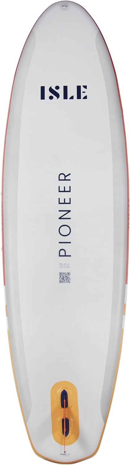 ISLE Pioneer Inflatable Stand Up Paddle Board 10.6x34x6in-max.285lbs-Coral/Sun