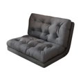thumbnail image 1 of Sofá cama plegable con soporte para la espalda, posición ajustable, cubierta de cuero PU, asientos de suelo plegables para juegos, lectura, hogar, gris oscuro, 1 of 9