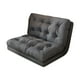 thumbnail image 1 of Sofá cama plegable con soporte para la espalda, posición ajustable, cubierta de cuero PU, asientos de suelo plegables para juegos, lectura, hogar, gris oscuro, 1 of 9