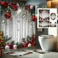 thumbnail image 6 of Apeya Christmas Bathroom Set-Decorative Anti-Slip U-Shaped Mats & Shower Curtain Festive Bathroom Decor,Complete Set,Christmas Decorations Christmas Gifts, 6 of 7