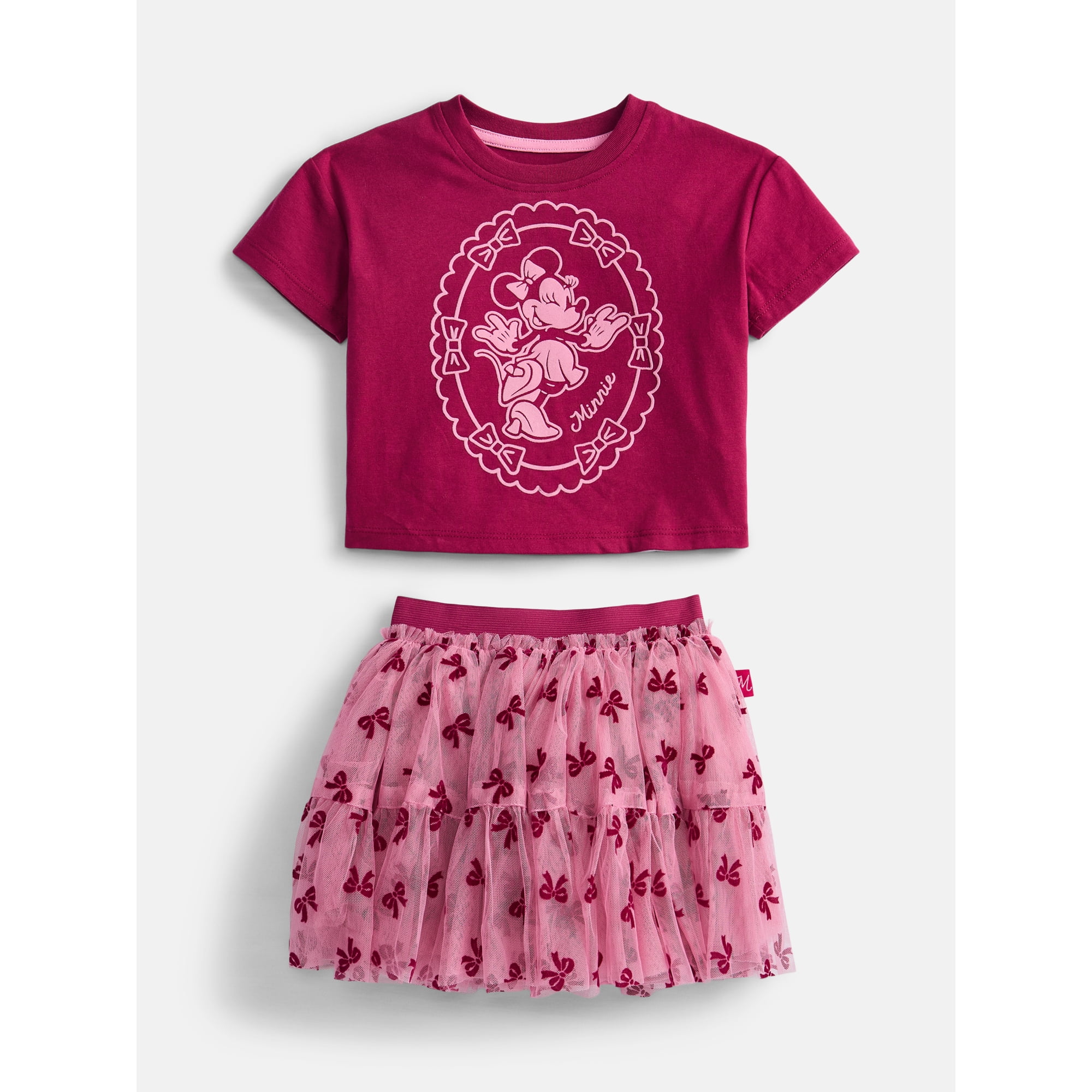 Minnie Mouse Toddler Girls' Graphic Tee and Tutu Skirt Set, 2-Piece, Sizes 12M-5T