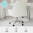 thumbnail image 4 of Martha Stewart Upholstered Office Chair in White/Polished Nickel, 4 of 11