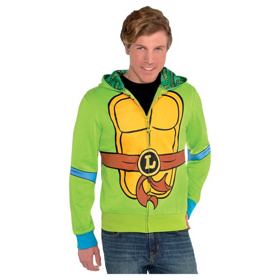 Amscan Teenage Mutant Ninja Turtles Leonardo Zip-Up Halloween Hoodie for Men, Small/Medium