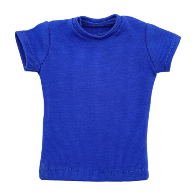 Camiseta en miniatura 1:6, ropa para muñecas de 12 pulgadas, accesorio de vestir Azul