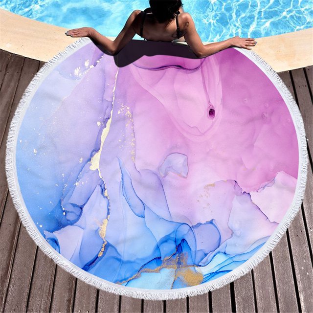 Patrón redondo playa piscina hogar ducha toalla manta Yoga Mat Wmkox8yii HFSH4763