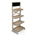thumbnail image 4 of Alpine Corporation MBB164 Wood 4-Tier Storage Organizer with Chalkboard, Rustic Wooden Display Rack for Books, Plants, Decor, 4 of 12