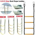 thumbnail image 2 of Portable 3 4 5 Step Folding Boat Ladder Stretchable Rope Swim Ladder for Kayak Canoe Sailboat, 2 of 7