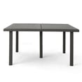 thumbnail image 2 of 64 Inch Square Outdoor Dining Table with Iron Frame, Grey Rattan, 2 of 7