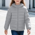 thumbnail image 2 of Hellosay Puffer Jacket Toddler Size 4T Quilted Long Sleeve Hooded Coat Winter Zip Up Tops Casual Outwear with Pockets, 2 of 9