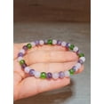 thumbnail image 6 of Natural Moldavite, Rose Quartz  Amethyst 4mm Stretch Bracelet., 6 of 8
