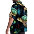 thumbnail image 3 of Turtle Seamless Men's Short Sleeve Printed Button Down Beach, Casual, Poplin Shirts for Summer Vacation, 3 of 6