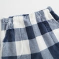 thumbnail image 3 of Fuzzy Flannel Pajama Pants Women Soft Elastic Waist Checkered Pajamas Pants Fluffy Lounge Sleep Bottoms with Pockets Blue S, 3 of 4