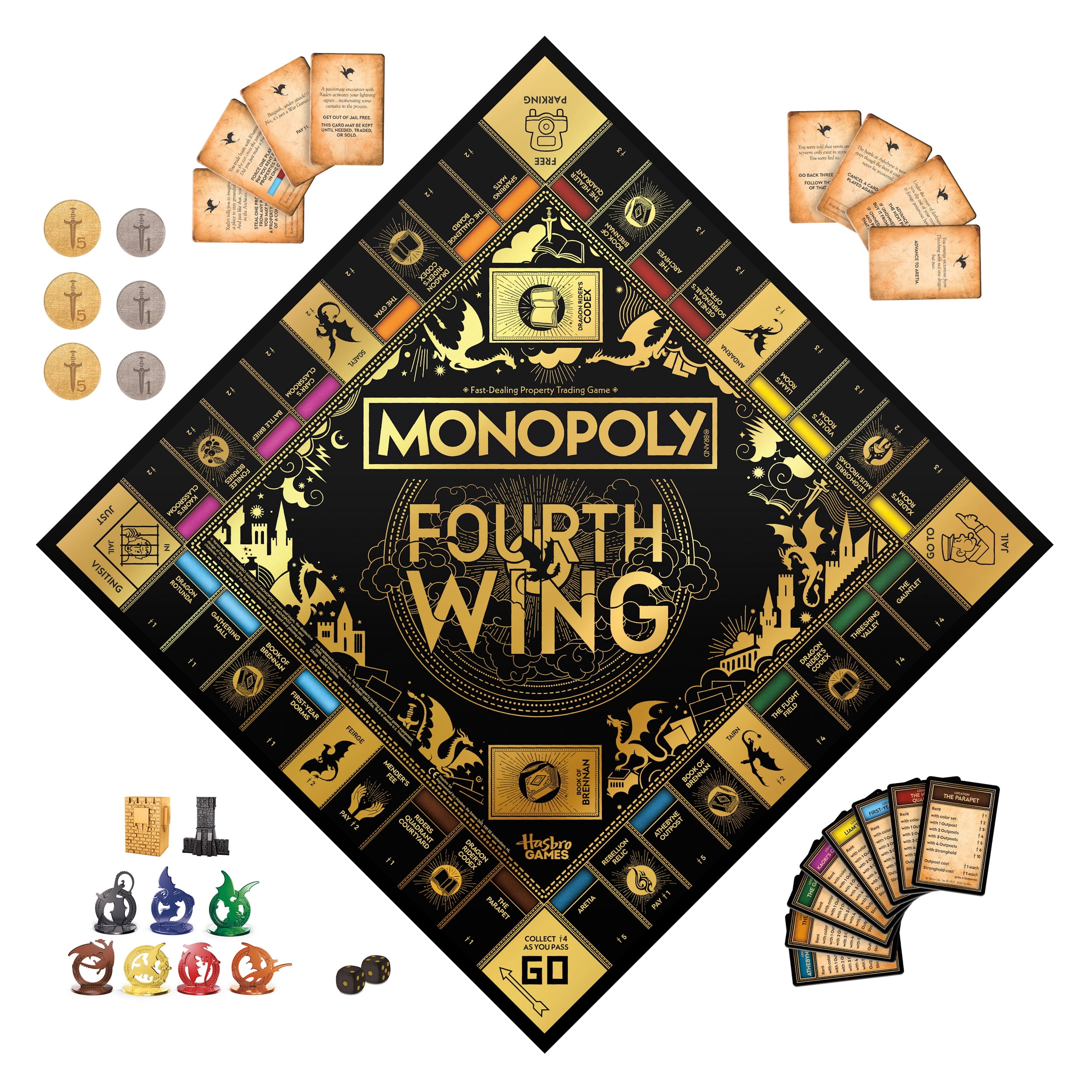 Monopoly Fourth Wing Edition Board Game, Officially Licensed Game for Ages 17+