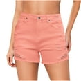 thumbnail image 2 of Wensltd Summer Denim Shorts for Women Mid Waisted Button Zipper Ripped Jean Shorts, 2 of 8