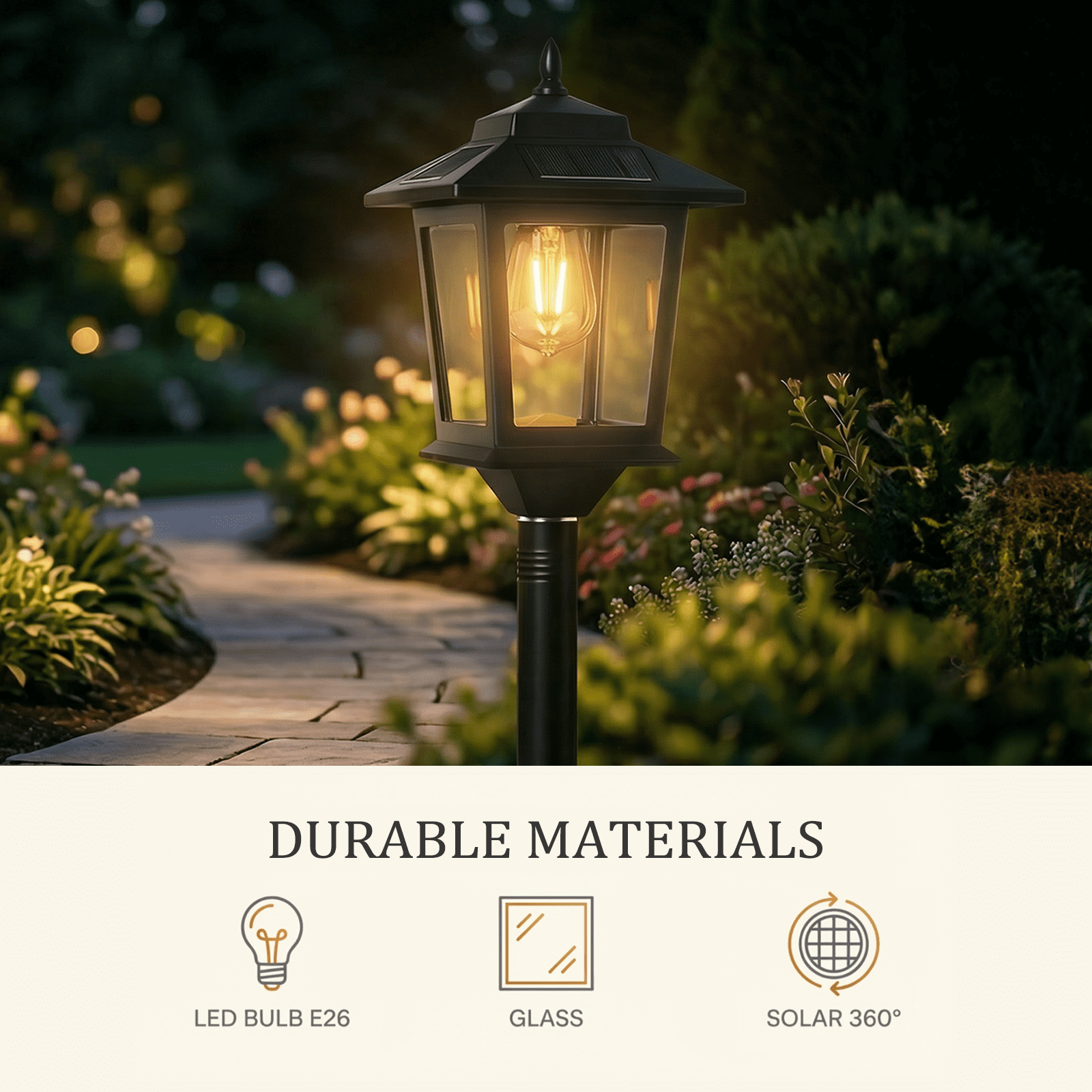 Pack 63in Solar Lamp Post Lights, Outdoor Post Lights, Christmas Decorations, Pole Lights Outdoor, Decorative Lamp for Garden, Patio, Lawn, Pathway, Driveway