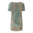 thumbnail image 5 of Summer Short Sleeve Tunic Long Tops for Women Trendy Plus Size Flowy Shirts Casual V Neck Smocked Floral Blouses, 4XL, 5 of 5