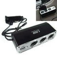 thumbnail image 2 of Car Cigarette Lighter Multi Socket Triple Splitter 12V USB Charger New B3S6, 2 of 5
