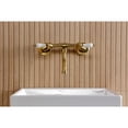 thumbnail image 4 of Kingston Brass KS2117PL Kingston Double-Handle 2-Hole Wall Mount Bathroom Faucet in Brushed Brass, 4 of 8
