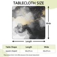 thumbnail image 2 of Gray Black Gold Marble Pattern Square Fitted Tablecloth with Elastic Edge,Square Table Cover,Washable Elastic Table Cover for Home Kitchen Party Decor 36"x36", 2 of 6
