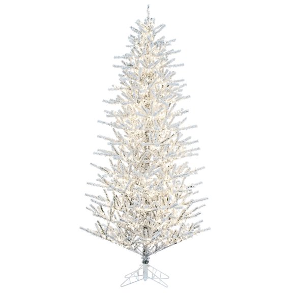 Vickerman 10' x 59" Flocked Pistol Pine Artificial Pre-lit Christmas Tree, Warm White 3mm LED Lights.