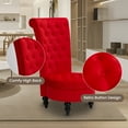 thumbnail image 6 of AVAWING High-Back Velvet Throne Chair, Retro Royal Armless Chair, Indoor, Red, 6 of 8