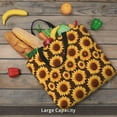 thumbnail image 4 of KLL Chocolate Plaid Sunflower Pattern Aesthetic Tote Bag for Women Beach Bag Shopping Bags Shoulder Bag Reusable Grocery Bags, 4 of 5