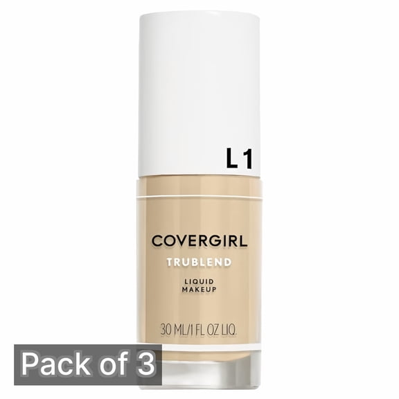 CoverGirl TruBlend Liquid Foundation, L-1 Ivory, 1 oz (Pack of 3)