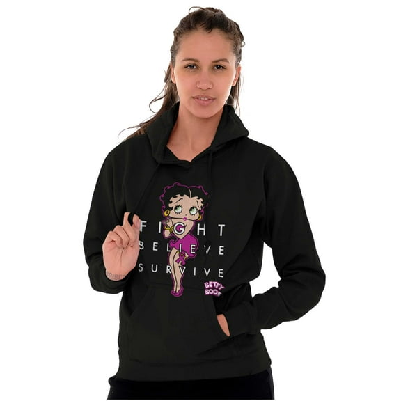 Betty Fight Breast Cancer Positivity Women Plus Size Hoodie Brisco Brands 2X