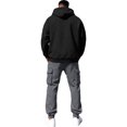 thumbnail image 2 of Mens Hoodie Tracksuit 2 Piece Sweatsuit Long Sleeve Hooded Sweatshirt and Drawstring Waist Sweatpants Jogging Matching Sets with Pockets Black L, 2 of 8