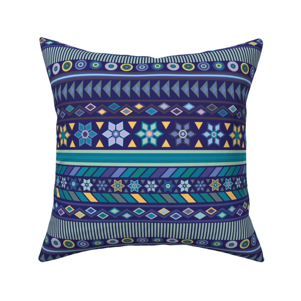 French Tribal Stripe Boho Woven Pillow Sham by Roostery 