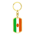 thumbnail image 4 of Niger Flag Swivel Keychain Dog Tag Stainless Steel or 18k Gold, 4 of 10