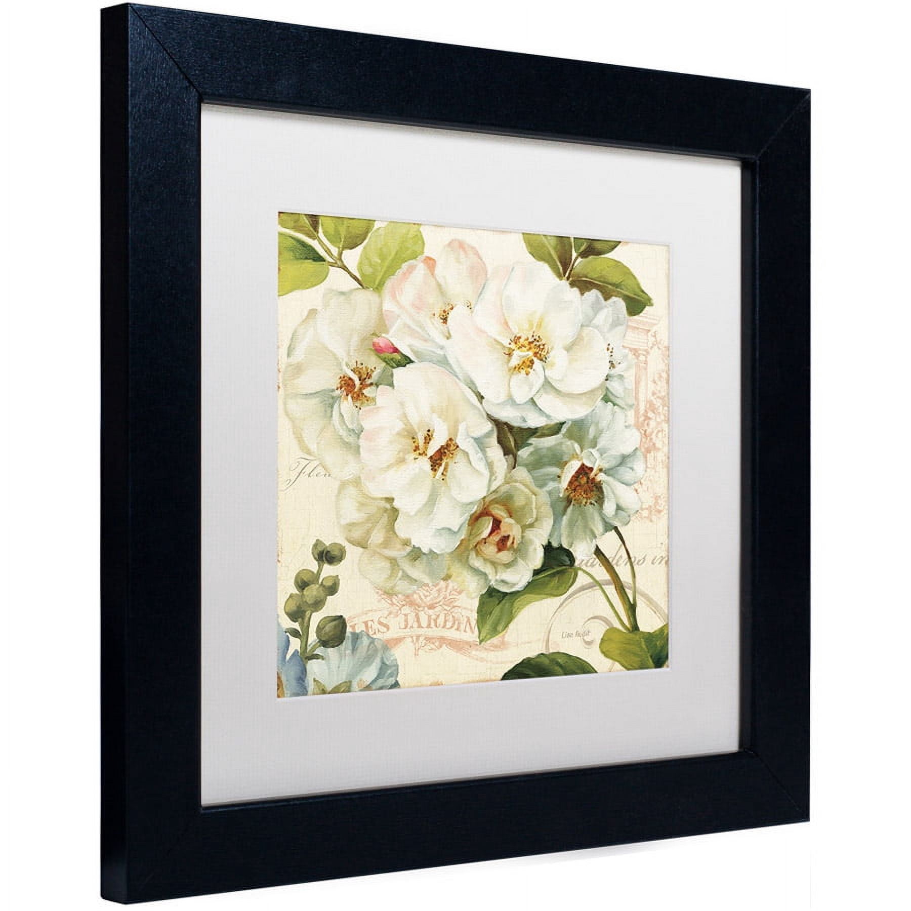 Trademark Fine Art "Les Jardin III" Canvas Art by Lisa Audit, White Matte, Black Frame