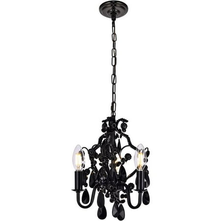 

Elegant Lighting LD5019D9BK 12.2 x 9.5 in. Karter 3 Light Polished Black Pendant