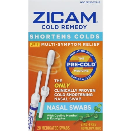 Zicam Cold Remedy Nasal Swabs, Shortens Colds, 20