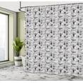 thumbnail image 4 of Ambesonne Cartoon Shower Curtain, Comic Funny Rabbits, 69"Wx70"L, Charcoal Grey and White, 4 of 4