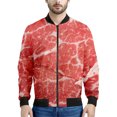 thumbnail image 3 of Chaqueta con cremallera y estampado de carne, ropa con impresión 3D, chaquetas de bombardero para hombres y mujeres, ropa informal de moda, divertida chaqueta de vuelo unisex, tops, 3 of 5