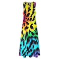 thumbnail image 4 of Robe Teinture sur Nœuds Imprimé Léopard Robe Maxi de Soirée Design Col en V Robes Longues Décontractées Vêtements de Rue Oversize, 4 of 5