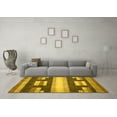 thumbnail image 3 of Ahgly Company Indoor Round Abstract Yellow Modern Area Rugs, 7' Round, 3 of 4