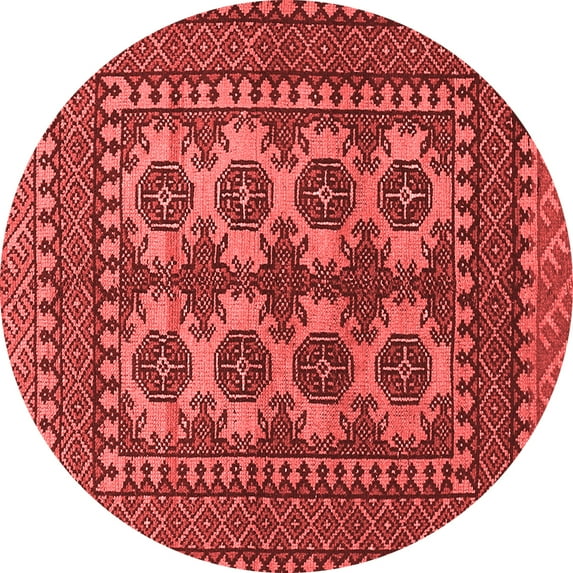 Ahgly Company Indoor Round Southwestern Red Country Area Rugs, 8' Round