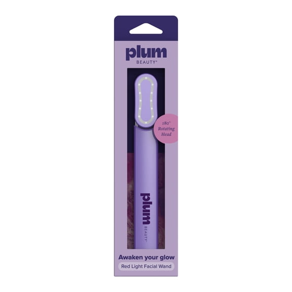 Plum Beauty Red Light Vibrating Facial Radiance Wand