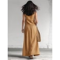 thumbnail image 5 of Summer Skirt Sets Women 2 Piece Outfits Sleeveless Top Elastic Waist Maxi Dress Sets with Pockets Brown L, 5 of 6
