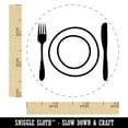 thumbnail image 2 of Place Setting Fork Knife Plate Utensil Eating Sketch Self-Inking Rubber Stamp Ink Stamper - Purple Ink - Small 3/4 Inch, 2 of 7